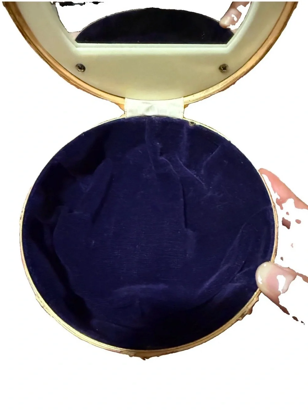Vintage 1960 Enameled Red Imperial Crown Hinged Trinket Decorative Jewelry Box